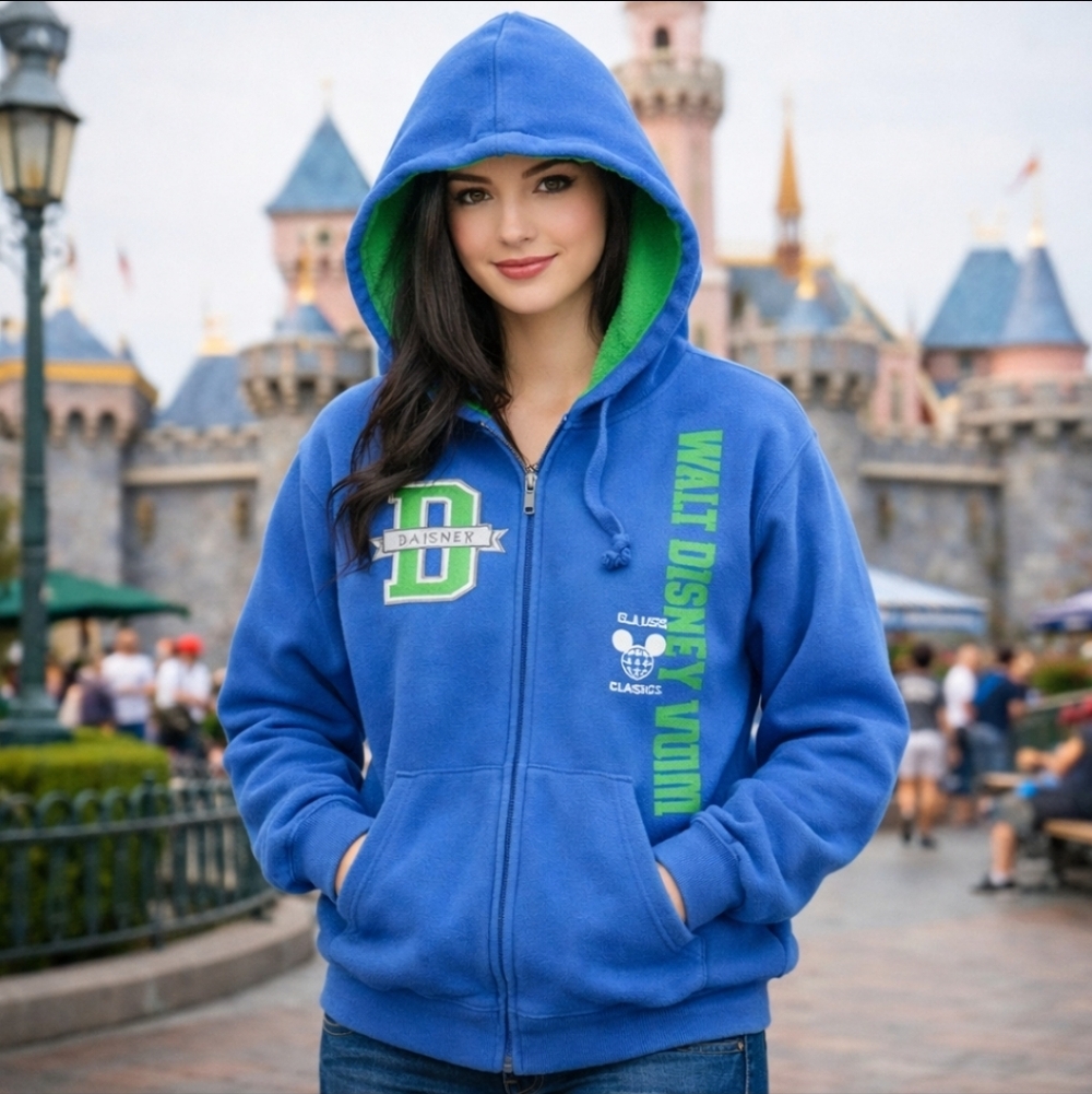 Disney Park Disneyland Resort Classic blue Original D 1955 zip up hoodie Unisex